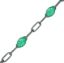 Wholesale Oxidized 925 Sterling Silver Long Box -1+3 PaperClip Enamel Chain (Emerald Color)-4mm by 1.6mm (Sold per foot)