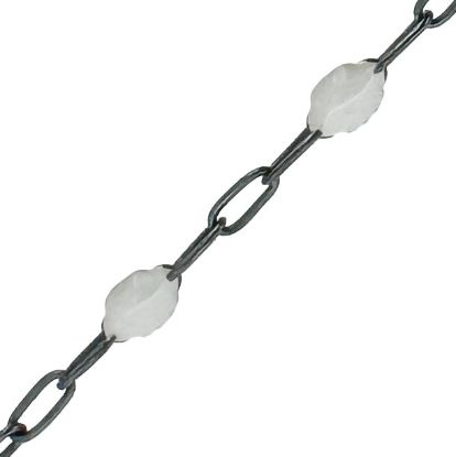 Wholesale Oxidized 925 Sterling Silver Long Box -1+3 PaperClip Enamel Chain (Pearl White Color)-4mm by 1.6mm (Sold per foot)