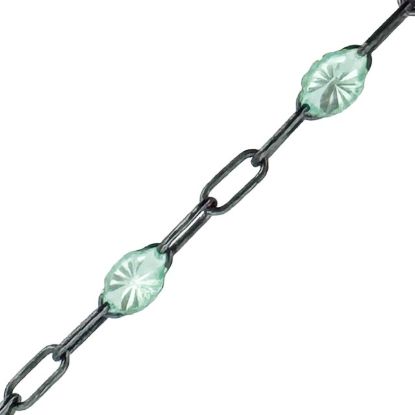 Wholesale Oxidized 925 Sterling Silver Long Box -1+3 PaperClip Enamel Chain (Peridot Color)-4mm by 1.6mm (Sold per foot)