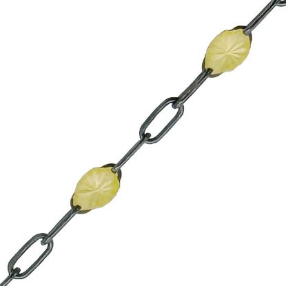 Wholesale Oxidized 925 Sterling Silver Long Box -1+3 PaperClip Enamel Chain (Citrine Color)-4mm by 1.6mm (Sold per foot)