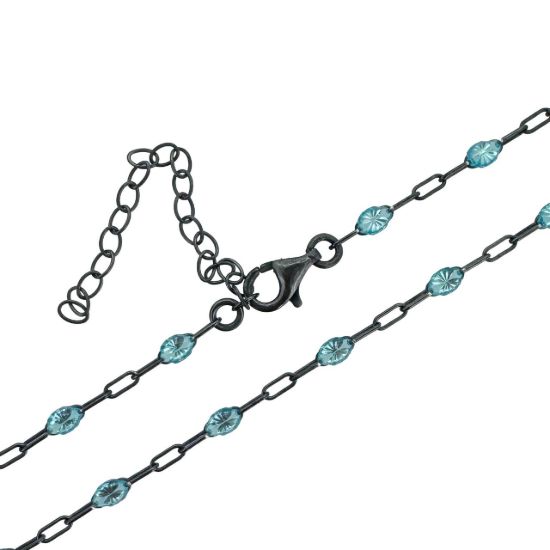Wholesale Oxidized Sterling Silver Finished Adjustable Enamel Chain Jewelry - Paperclip Chain with Enamel Birthstone